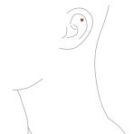 Tiny Cubic Zirconia Heart Cartilage Ear Stud 14K Gold Simulated Birthstone 4MM - Image 21