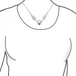 Celtic Friendship Heart Trinity Love Knot Claddagh Necklace Collar Red Garnet Accent - Image 6