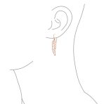 Rose Gold Plated Angel Wing Feather Dangle Earrings in  Sterling Silver - Image 8
