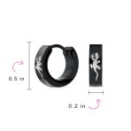Mens Earrings Black Stainless Steel Gecko Hoop Huggie for Biker Jewelry Fans - Image 4