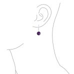 Simple Gemstone 8MM Bead Drop Ball Earrings Sterling Silver Birthstones Colors - Image 57