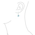 Simple Gemstone 8MM Bead Drop Ball Earrings Sterling Silver Birthstones Colors - Image 59