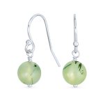 Simple Gemstone 8MM Bead Drop Ball Earrings Sterling Silver Birthstones Colors - Image 3