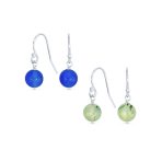 Set of 2 Natural Stone Bead Drop Earrings in Sterling Silver - Image 2