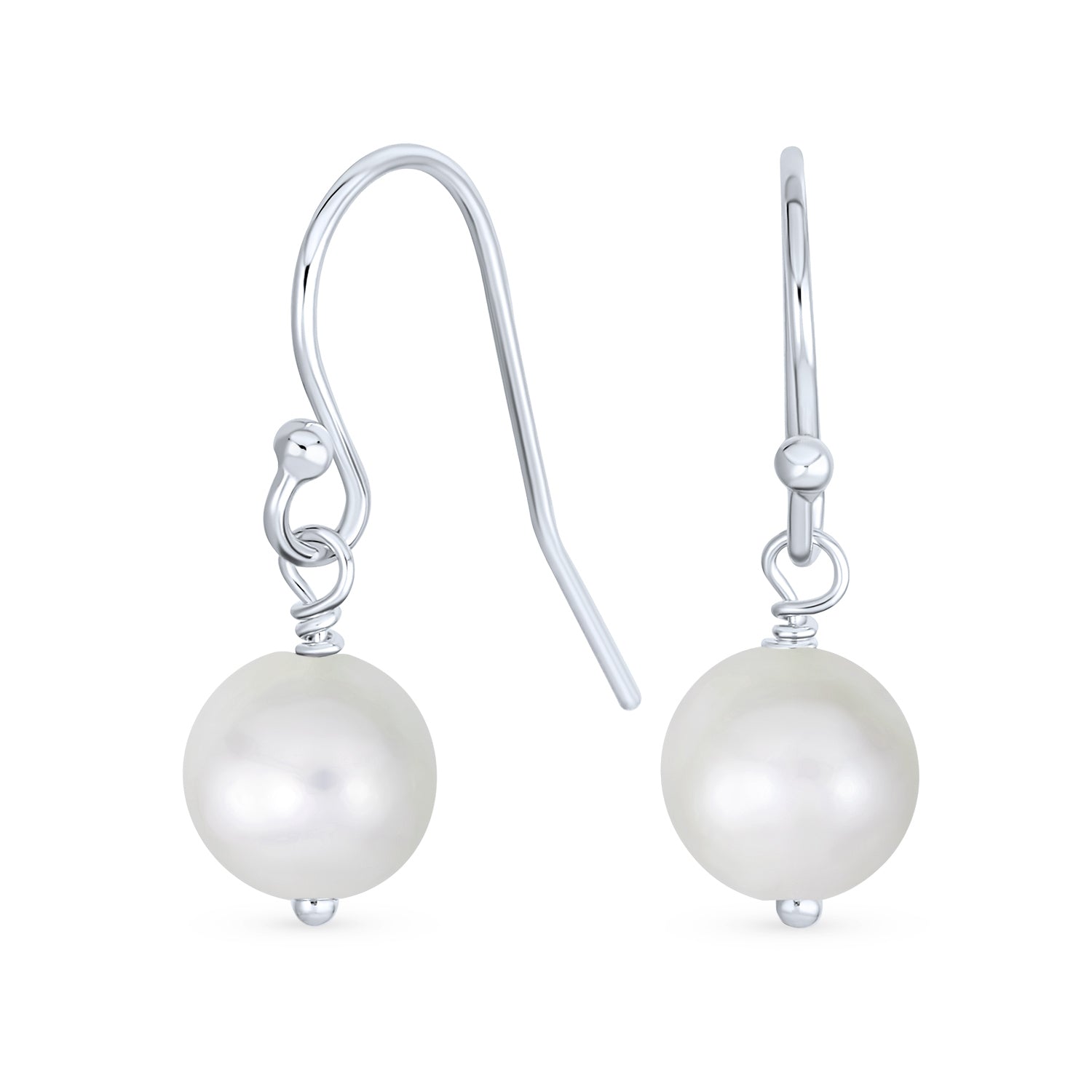 gemstone-ball-round-drop-fish-earring-cb-89858_1 White Pink Black Freshwater Cultured Pearl Drop Ball Earrings Sterling Silver - Image 1