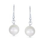 White Pink Black Freshwater Cultured Pearl Drop Ball Earrings Sterling Silver - Image 3