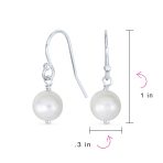 White Pink Black Freshwater Cultured Pearl Drop Ball Earrings Sterling Silver - Image 8