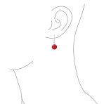 Simple Gemstone 8MM Bead Drop Ball Earrings Sterling Silver Birthstones Colors - Image 47