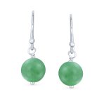 Simple Gemstone 8MM Bead Drop Ball Earrings Sterling Silver Birthstones Colors - Image 30