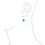Simple Gemstone 8MM Bead Drop Ball Earrings Sterling Silver Birthstones Colors - Image 69