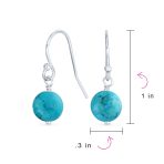 Set of 2 Natural Stone Bead Drop Earrings in Sterling Silver - Image 33