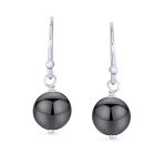 Simple Gemstone 8MM Bead Drop Ball Earrings Sterling Silver Birthstones Colors - Image 33