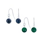 Set of 2 Natural Stone Bead Drop Earrings in Sterling Silver - Image 8