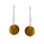 Simple Gemstone 8MM Bead Drop Ball Earrings Sterling Silver Birthstones Colors - Image 36