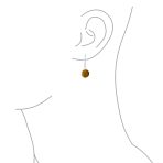 Simple Gemstone 8MM Bead Drop Ball Earrings Sterling Silver Birthstones Colors - Image 55