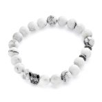 Pet Charm Frenchie French Bull Dog White Howlite Bead Stretch Bracelet - Image 2