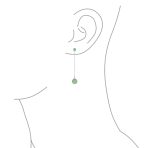 Simple Gemstone Dangle Earrings with Black Onyx or Green Jade in Sterling Silver - Image 6