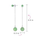 Simple Gemstone Dangle Earrings with Black Onyx or Green Jade in Sterling Silver - Image 8