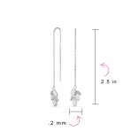 Delicate Marquise Gemstone Leaf Dangle Earrings with Opal Inlay Sterling Silver - Image 4