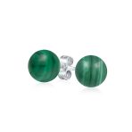 8MM Natural Gemstone Drop Ball Earrings Silver Birthstone - Image 6