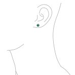 Set of 3 Natural Stone 8MM Bead Ball Stud Earrings .925 Sterling Silver - Image 3
