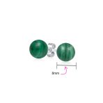 8MM Natural Gemstone Drop Ball Earrings Silver Birthstone - Image 36