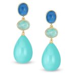Fashion Tri Color Multi-Tier Statement Oval Teardrop Dangling Earrings - Image 3