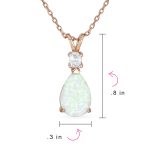 Classic Gemstone CZ Infinity Teardrop Opal Pendant Necklace Rose Gold Silver - Image 6