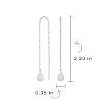 Pear Shaped Dangle Gemstone Earrings with Opal Inlay on Sterling Silver Chain - Image 4