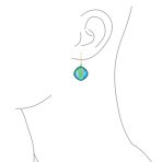 Classic 10K Yellow Gold Amethyst Faceted Briolette Bezel Set Square Dangle Drop Earrings Fish Hook - Image 6