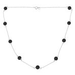 Bridal Tin Cup Freshwater Cultured Pearl Chain Station Necklace Sterling Silver - Image 5