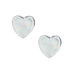 Lovers Bezel Set Green Jade Heart Stud Earrings Sterling Silver Gift - Image 12