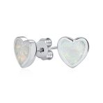 Lovers Bezel Set Green Jade Heart Stud Earrings Sterling Silver Gift - Image 6