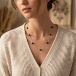 Bridal Tin Cup Freshwater Cultured Pearl Chain Station Necklace Sterling Silver - Image 22