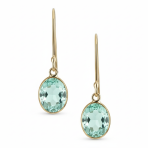 Tiny Aqua Blue CZ Flower Stud Earrings Aquamarine Cubic Zirconia 14K Gold Screw back - Image 3