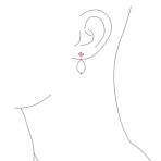 Cocktail Style Pink Tourmaline Large Open Teardrops Chandelier Earrings .925 Sterling Silver - Image 5