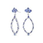 Cocktail Style Pink Tourmaline Large Open Teardrops Chandelier Earrings .925 Sterling Silver - Image 2