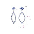 Cocktail Style Pink Tourmaline Large Open Teardrops Chandelier Earrings .925 Sterling Silver - Image 8