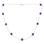 Bridal Tin Cup Freshwater Cultured Pearl Chain Station Necklace Sterling Silver - Image 3