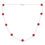 Bridal Tin Cup Freshwater Cultured Pearl Chain Station Necklace Sterling Silver - Image 7