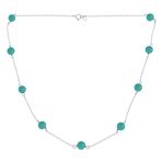 Bridal Tin Cup Freshwater Cultured Pearl Chain Station Necklace Sterling Silver - Image 8