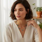 Bridal Tin Cup Freshwater Cultured Pearl Chain Station Necklace Sterling Silver - Image 26