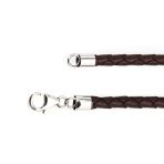 Set of 2 Brown Black Leather Braided Necklace Pendant Cords Sterling Silver 20 Inch - Image 5
