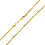 Genuine 10K Gold Diamond Cut Box Chain Necklace for Men Unisex 16-24 Inch - Image 2