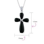 Timeless Fashion Black Onyx Green Jade Cross Pendant Necklace in Sterling Silver - Image 7