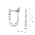 Modern Thin Huggie U Shape Hoop Earrings 14K Gold Plated .925 Sterling Silver - Image 7