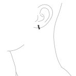 Set of 2 Geometric Triangle V-Shaped Black Hoop Huggie Earrings Stainless Steel - Image 3