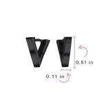 Geometric Triangle Black or Silver Mini Hoop Huggies Earrings Stainless Steel - Image 8