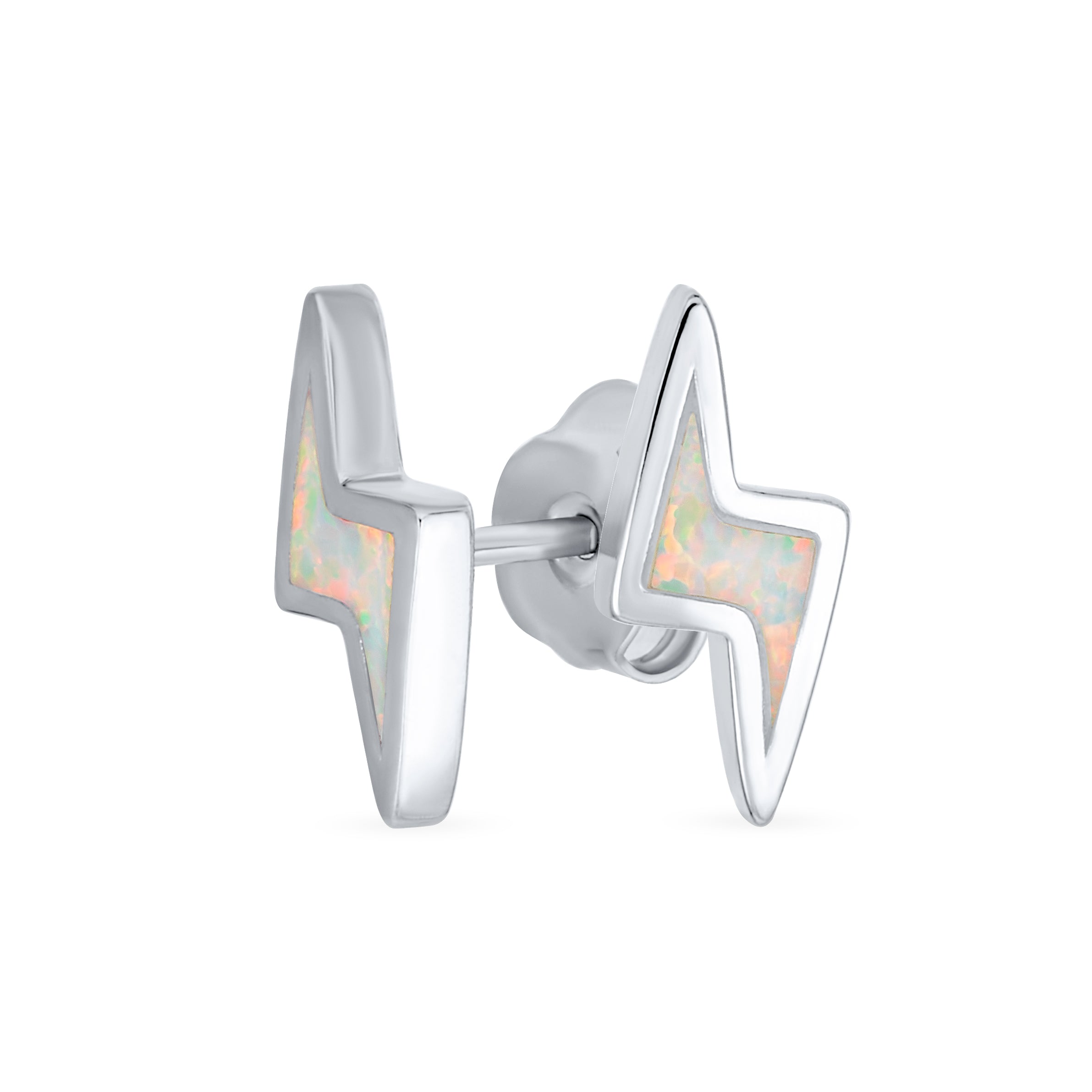 geometric-white-opal-lightning-bolt-earrings-xny-es3916a1-az_01 Geometric Gemstone Opal Lightning Bolt Stud Earrings in Sterling Silver - Image 1