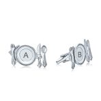 Unique Gift For Chef Cufflinks Gourmet Kitchen Dinning Theme .925 Sterling Silver - Image 3